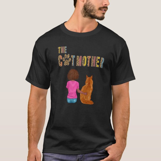 The Catmother Maine Coon Cat   Mother Cat Mom T-Shirt (Front)