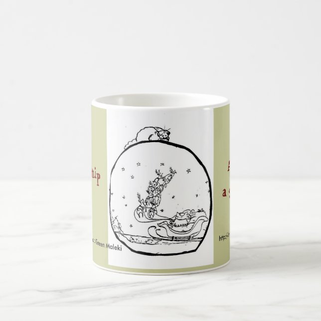 The Catnip Papers:  Merry Catnip Snowglobe Mug (Center)