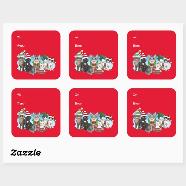 The Cats and Crew Christmas Labels (Sheet)