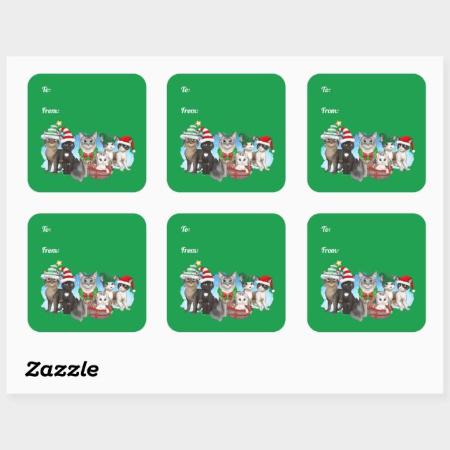 The Cats and Crew Christmas Labels (Sheet)