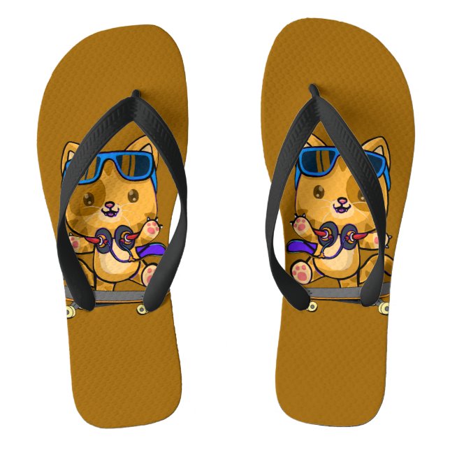 the cats are calling, and i must go, meow flip flops (Footbed)