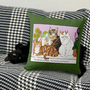 The Cats are in Charge Throw Pillow