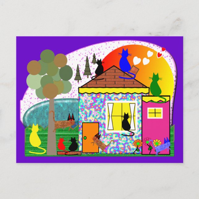 The Cats Are Taking Over The House Postcard (Front)
