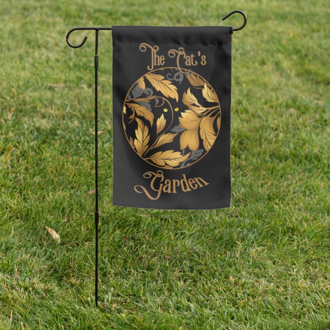The Cat's Garden Garden Flag (In SItu)