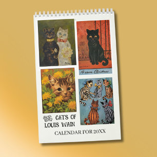 The Cats of Louis Wain 2026 Single Page Calendar
