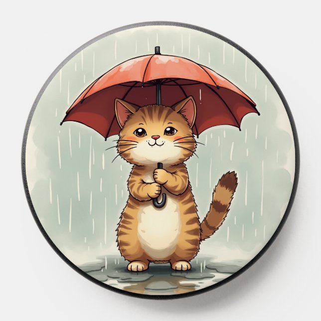 The cat's phone grip with an umbrella (Popsocket)
