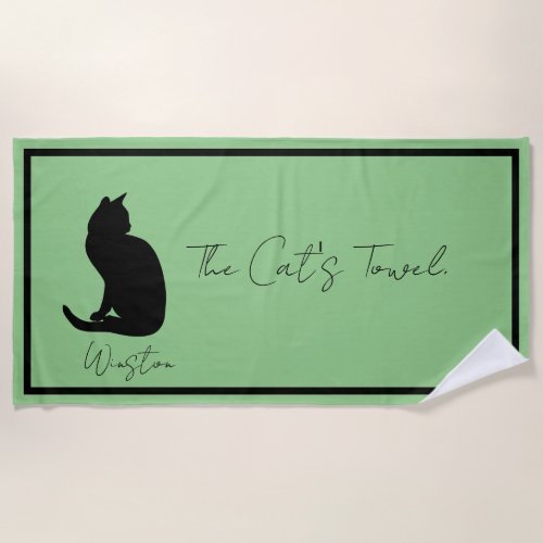 The Cats Towel Green