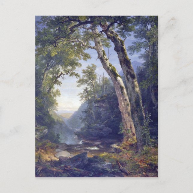 The catskills, forest scenery, oil on canvas, postcard (Front)