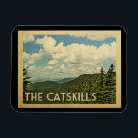 The Catskills New York Vintage Travel Magnet<br><div class="desc">The Catskills New York design in Vintage Travel style featuring a vast nature landscape view with trees and mountains.</div>