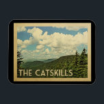 The Catskills New York Vintage Travel Magnet<br><div class="desc">The Catskills New York design in Vintage Travel style featuring a vast nature landscape view with trees and mountains.</div>
