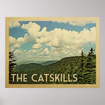 The Catskills New York Vintage Travel Poster by Flospaperie at Zazzle