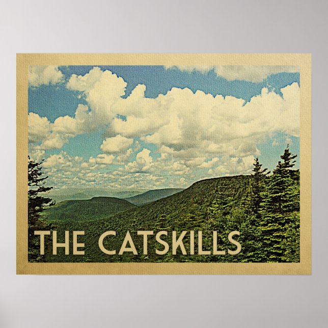 The Catskills New York Vintage Travel Poster (Front)