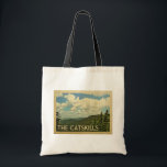 The Catskills Tote Bag New York Vintage Travel<br><div class="desc">The Catskills New York design in Vintage Travel style featuring a vast nature landscape view with trees and mountains.</div>