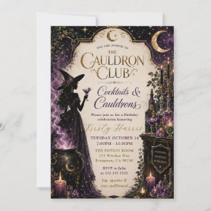 The Cauldron Club Cocktails Birthday Invitation