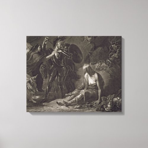 The Cave of Despair from Spenser engraved by Val Canvas Print