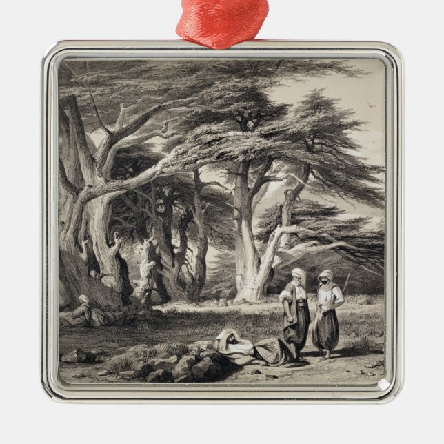The Cedars of Lebanon, engraved by Freeman (sepia Metal Ornament (Front)