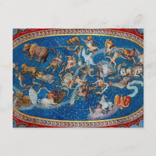 The Ceiling of the Sala Bologna Celestial Map Postcard