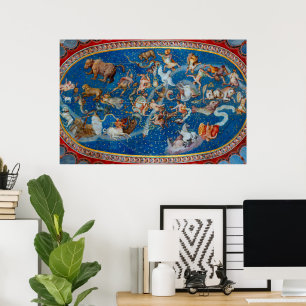 The Ceiling of the Sala Bologna, Celestial Map Poster