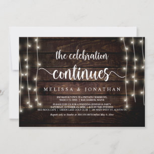 The celebration continues, Wedding Elopement Invitation