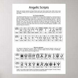 The Celestial Alphabet Angelic Script Chart