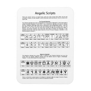The Celestial Alphabet Angelic Script Chart Magnet