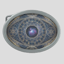 The Celestial Eye — Sacred Geometry Zodiac Cosmos Belt Buckle