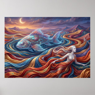 The Celestial Fish in the Silk Desert Poster