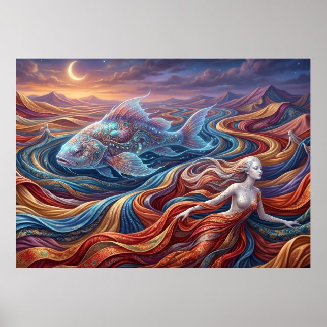 The Celestial Fish in the Silk Desert Poster (Front)