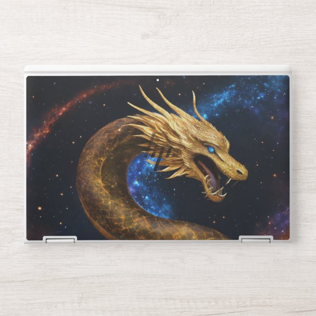 "The Celestial Serpent: Weaver of the Cosmos HP Laptop Skin (Front)