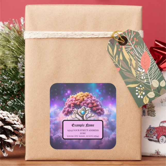 The Celestial Tree of Becoming. Square Sticker (Holiday)