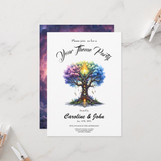 The Celestial Tree of Eternal Realms.  Invitation (Front/Back In Situ)