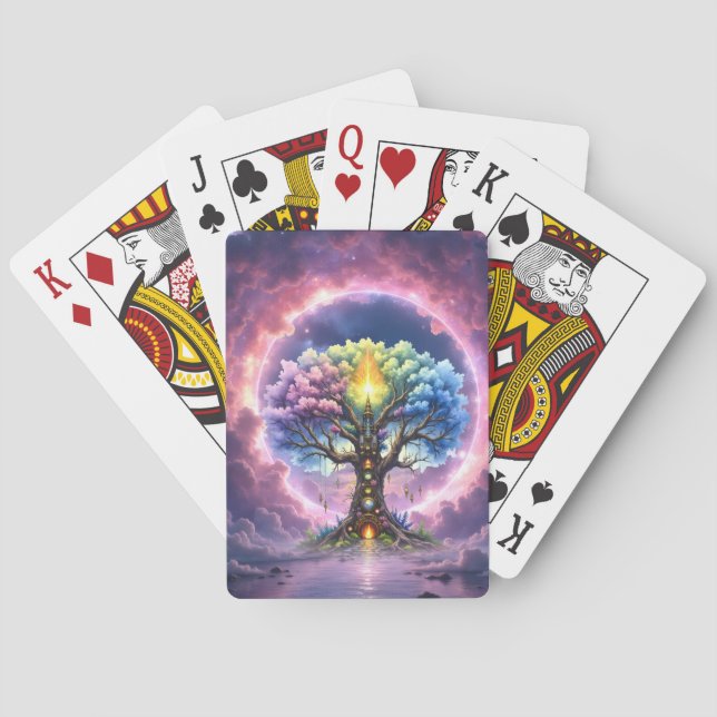 The Celestial Tree of Eternal Realms Poker Cards (Back)