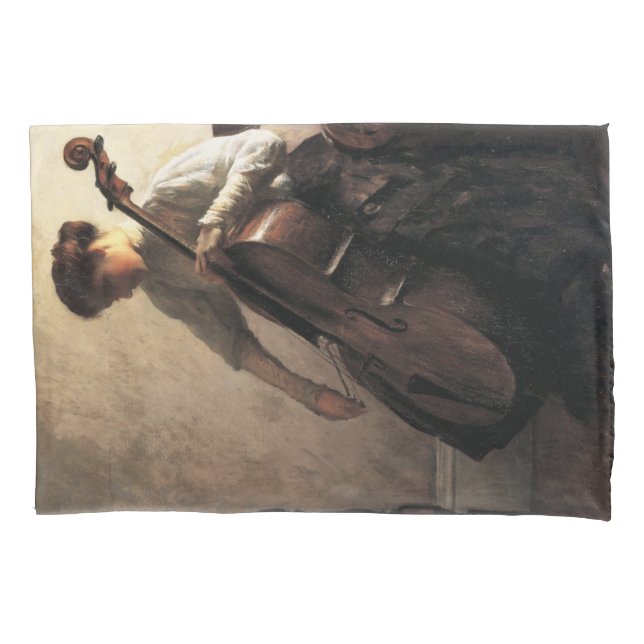 The Cellist (by Joseph DeCamp) Pillow Case (Front-Left)