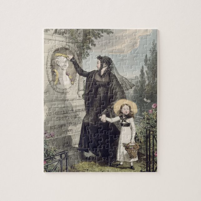 The Cemetery of Pere Lachaise, printed by Charles Jigsaw Puzzle (Vertical)
