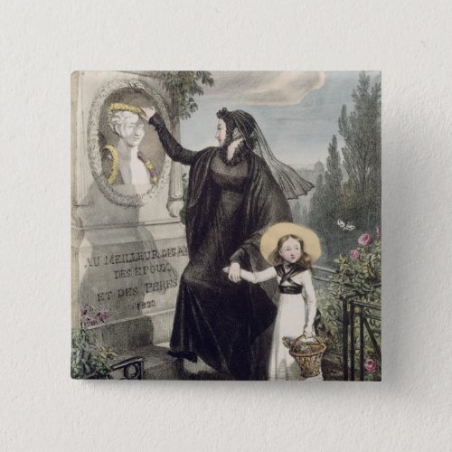 The Cemetery of Pere Lachaise printed by Charles Pinback Button