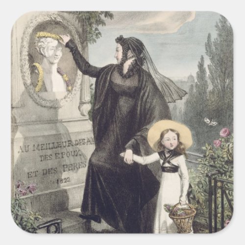 The Cemetery of Pere Lachaise printed by Charles Square Sticker