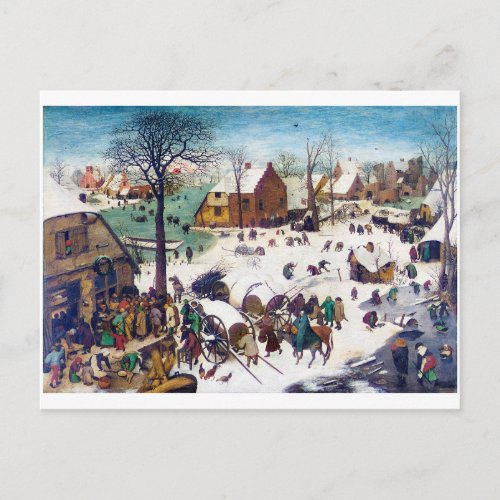 The Census at Bethlehem Pieter Bruegel Postcard