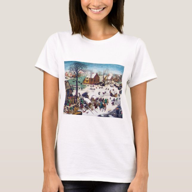 The Census at Bethlehem, Pieter Bruegel T-Shirt (Front)