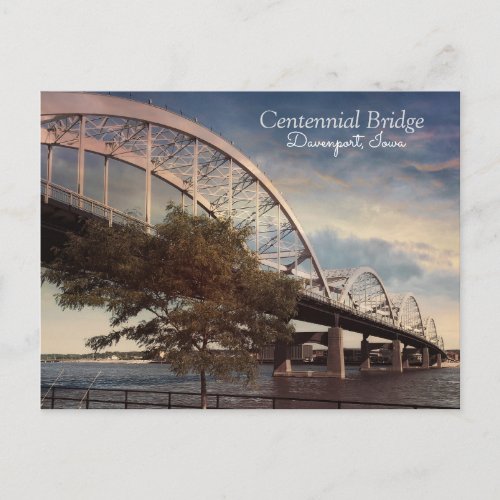 The Centennial Bridge in Davenport Iowa Postcard
