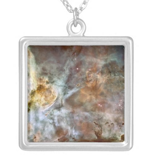 The central region of the Carina Nebula Silver Plated Necklace
