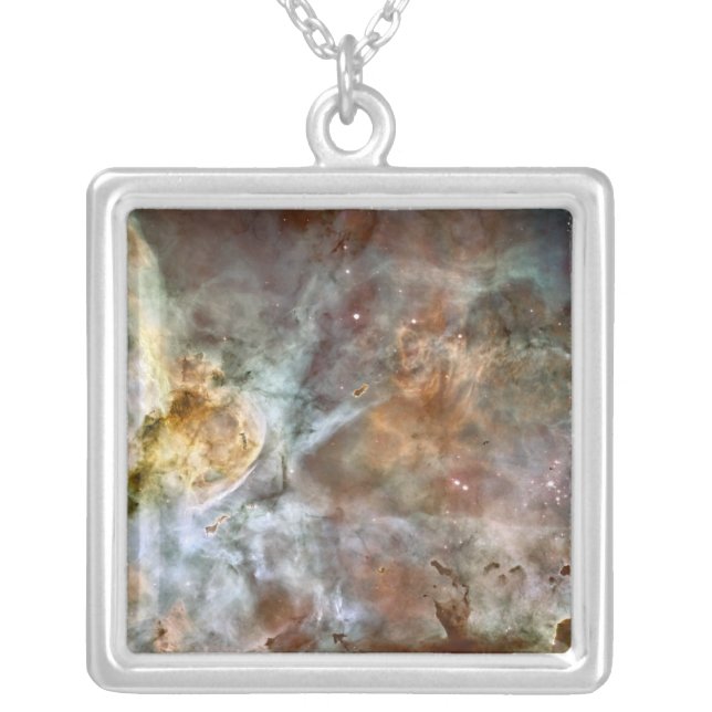 The central region of the Carina Nebula Silver Plated Necklace (Front)