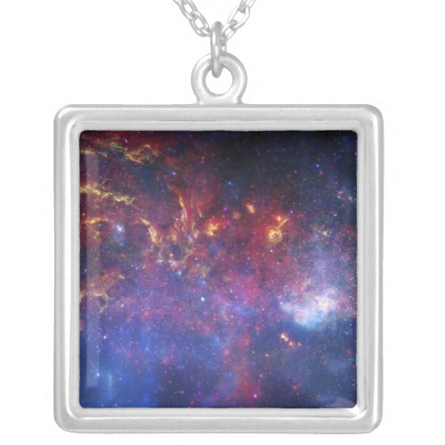 The central region of the Milky Way galaxy Silver Plated Necklace