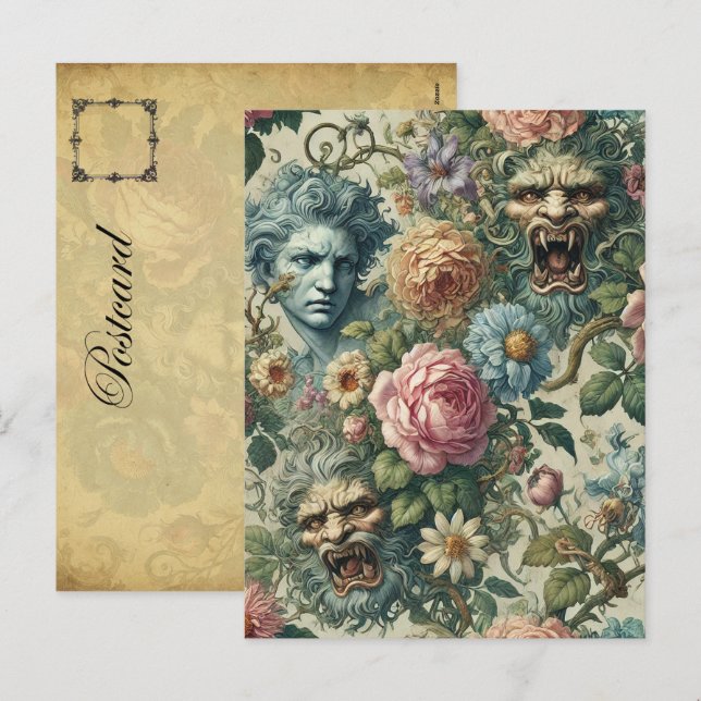 The Cerulean Muse – Gothic Victorian Holiday Postcard (Front/Back)