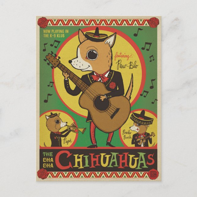 The Cha Cha Chihuahuas Postcard (Front)