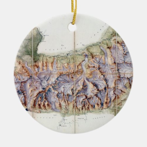 The Chain of Mont Blanc from an actual survey in Ceramic Ornament