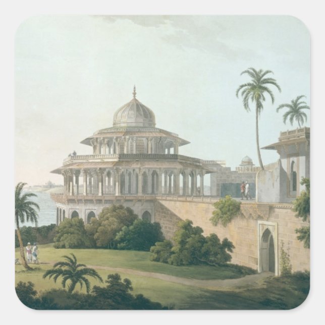 The Chalees Satoon, in the Fort of Allahabad on th Square Sticker (Front)