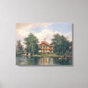 The Chalet with Yellow Door in Bois de Canvas Print