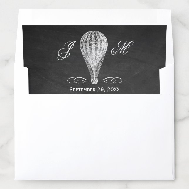 The Chalkboard Hot Air Balloon Wedding Collection Envelope Liner (In Envelope)