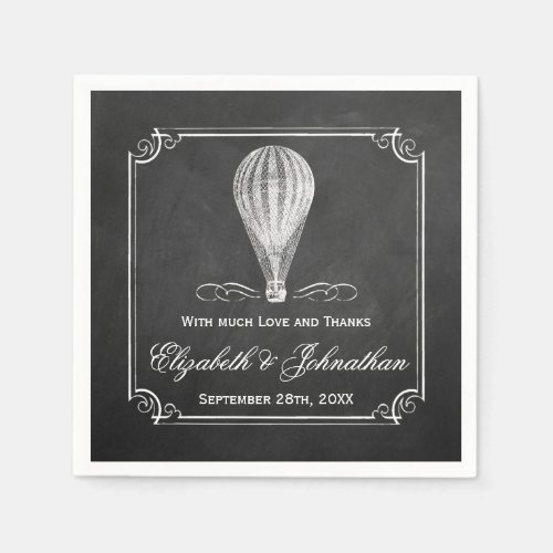 The Chalkboard Hot Air Balloon Wedding Collection Napkins