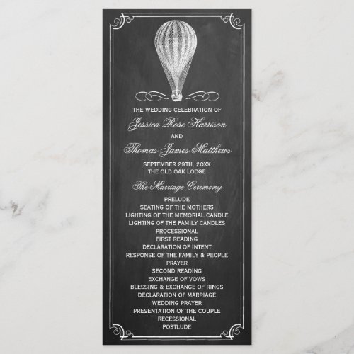 The Chalkboard Hot Air Balloon Wedding Collection Program
